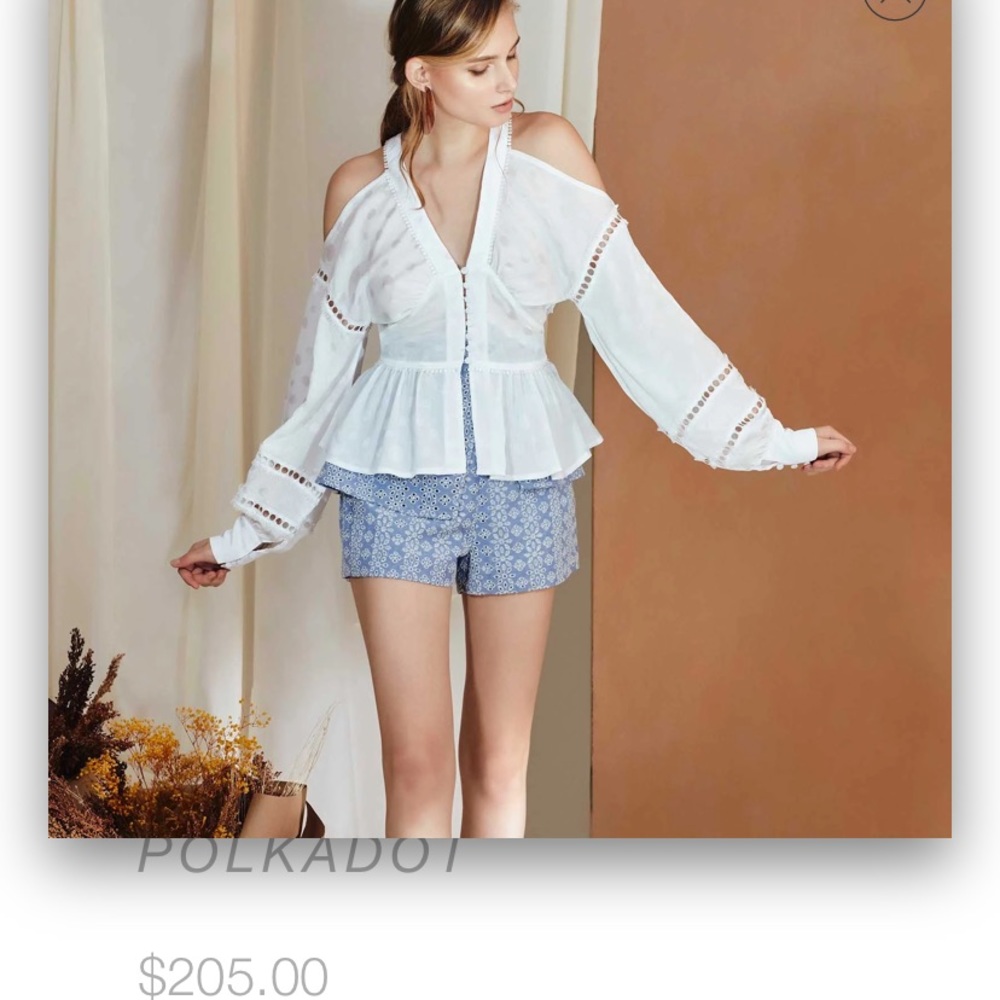N12H Claudia white polkadot top - Picture 1 of 6